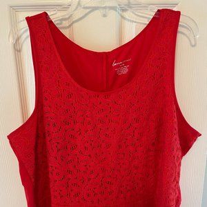 Lace-Front Peplum Tank Top Women's 14/16